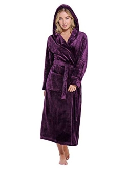 HEARTNICE Womens Fleece Robes, Soft Long Bathrobe, Thick Kimono