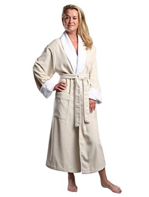 Plush Lined Microfiber Spa Robe - Unisex Luxury Hotel Bathrobe by Monarch/Cypress