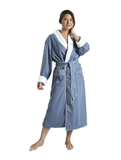 Plush Lined Microfiber Spa Robe - Unisex Luxury Hotel Bathrobe by Monarch/Cypress