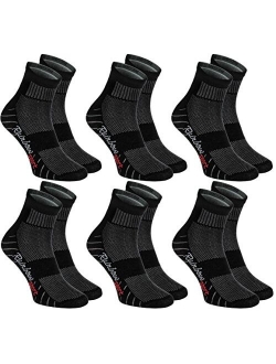 6 or 12 pairs of Cotton SPORT Athletic Socks, Black or White For Mens and Womens