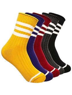 6Pairs Womens Cotton Color socks - Soft Casual Candy Color Crew Socks for Womens Girls