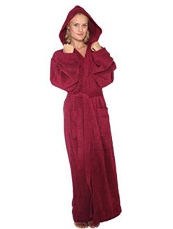 Arus Women's Pacific Style Full Length Tall Hooded Turkish Cotton Bathrobe