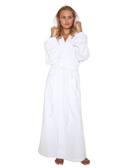 Arus Women's Pacific Style Full Length Tall Hooded Turkish Cotton Bathrobe