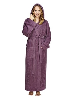 Arus Women's Pacific Style Full Length Tall Hooded Turkish Cotton Bathrobe