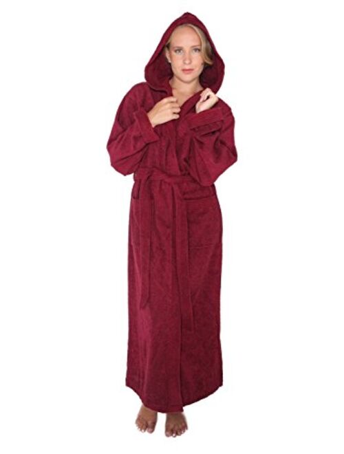 Arus Women's Pacific Style Full Length Tall Hooded Turkish Cotton Bathrobe