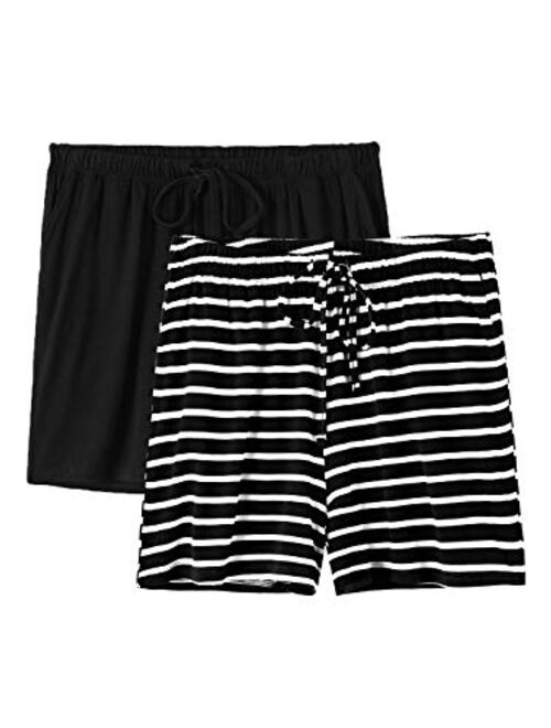 Air Curvey Womens Pajama Shorts Sleep Bottom Lounge Shorts with Pocket