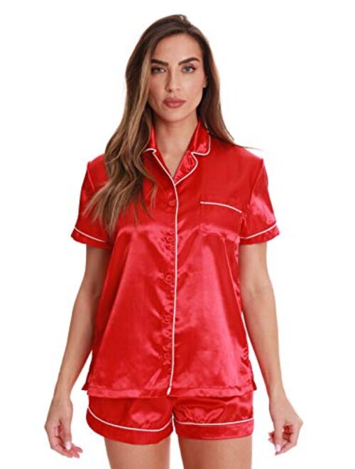 Just Love Solid Satin Pajama Short Set for Women Sleepwear PJs