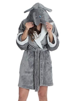 Just Love Critter Robe Sherpa Trim Velour Robes for Women