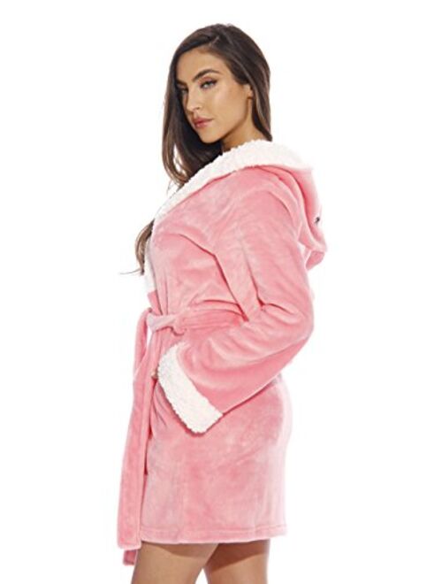 Just Love Critter Robe Sherpa Trim Velour Robes for Women