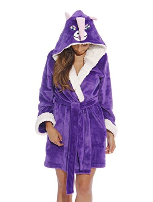 Just Love Critter Robe Sherpa Trim Velour Robes for Women