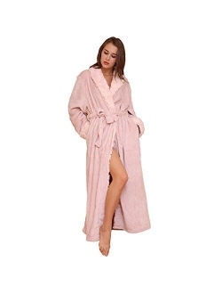 SUNBABY Thicker Long Flannel Sleepwear Women Man Imitation Fur Collar Bathrobes Warm Couple Pajamas