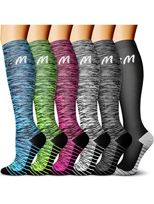 CHARMKING Compression Socks 15-20 mmHg is Best Graduated Athletic & Daily for Men & Women Running, Travel, Mountaineering