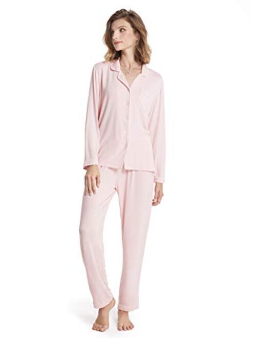 SIORO Soft Womens Pajama Sets, Modal Long Sleeve Pajamas for Women, Button Down Sleepwear Pj Lounge Wear