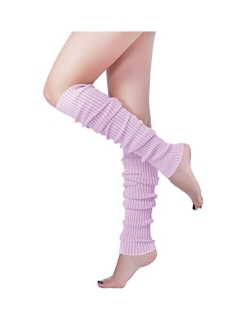 Long Leg Warmer, V28 Womens Men 80s Party Ribbed Knit Dance Sports