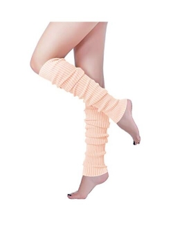 Long Leg Warmer, V28 Womens Men 80s Party Ribbed Knit Dance Sports