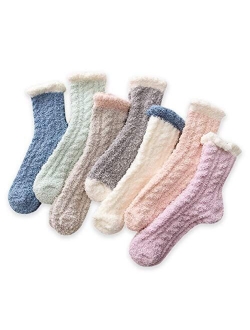 Women's Cozy Fluffy Socks Fuzzy Socks Plush Socks 5,6,7,8 Pairs