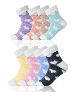 Women's Cozy Fluffy Socks Fuzzy Socks Plush Socks 5,6,7,8 Pairs