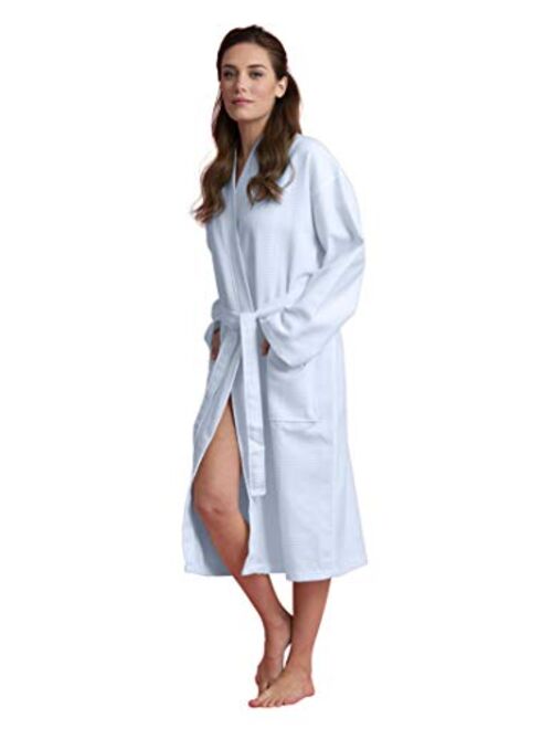 Soft Touch Linen Luxurious Cotton Women's Waffle Bath Robe, Long, Lightweight, Absorbent Bathrobe