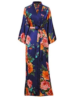 BABEYOND Kimono Robe Long Floral Bridesmaid Wedding Bachelorette Party Robe 53 Inches