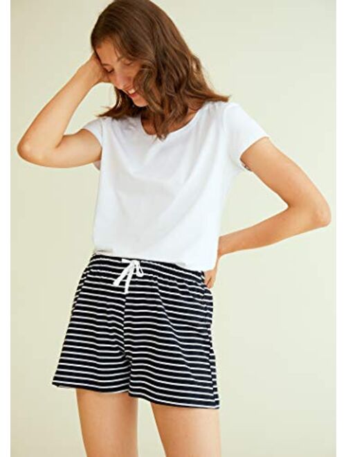 Latuza Women's Cotton Striped Pajama Shorts