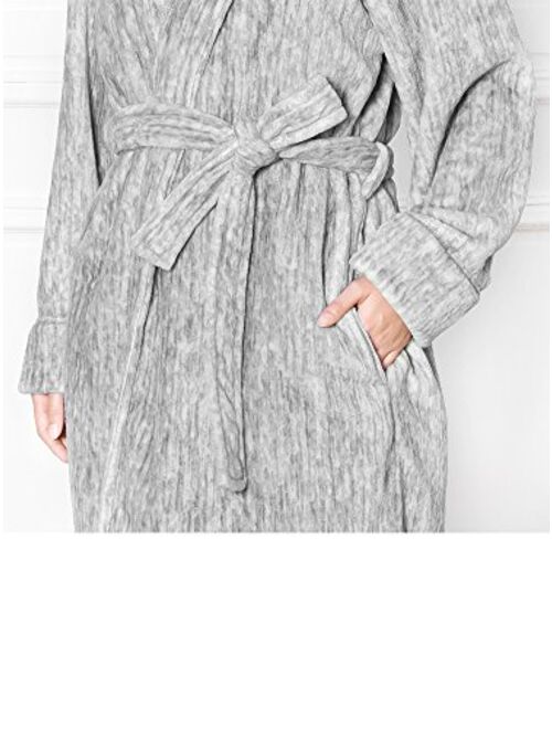 PAVILIA Women Hooded Short Robe | Lightweight Fleece Soft Spa Bathrobe Sleepwear