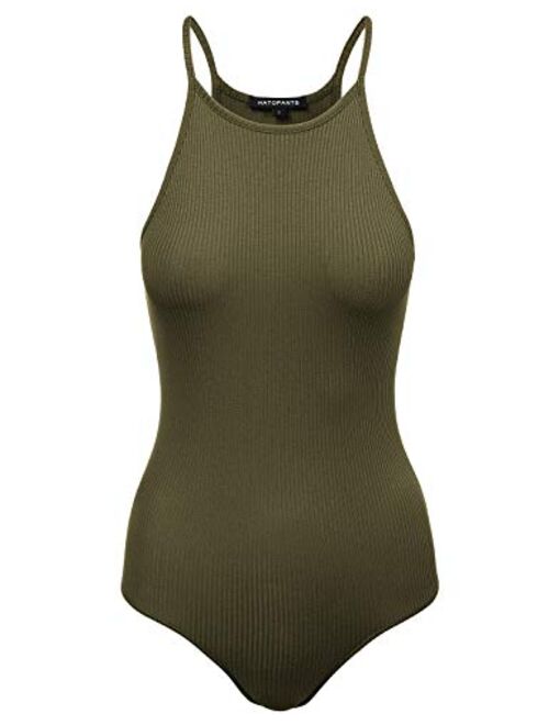 HATOPANTS Women's Racerback Tank Top Ribbed Cotton Bodysuits