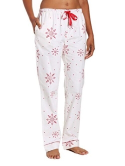 Noble Mount Twin Boat Womens 100% Cotton Flannel Lounge Pants with Pockets & Drawstring