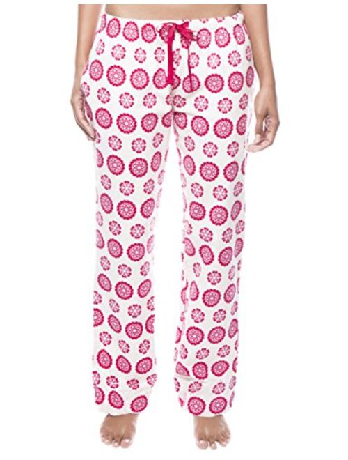 Noble Mount Twin Boat Womens 100% Cotton Flannel Lounge Pants with Pockets & Drawstring