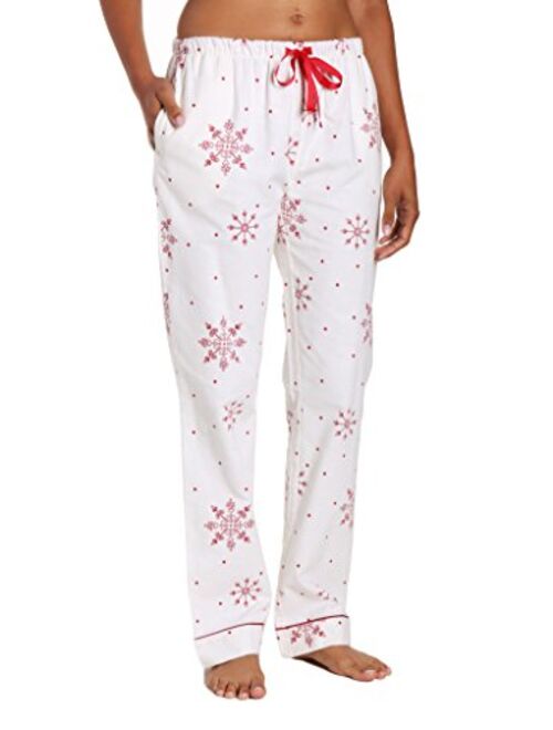 Noble Mount Twin Boat Womens 100% Cotton Flannel Lounge Pants with Pockets & Drawstring