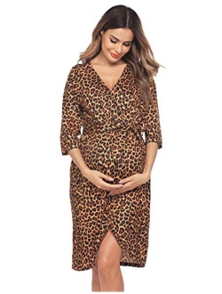 Maternity Robe 3 in 1 Labor Delivery Nursing Gown Hospital Breastfeeding Dress Bathrobes