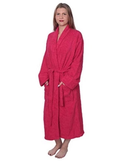 Womens 100% Cotton Shawl Collar Robe Terry Cloth Bathrobe Available in Plus Size