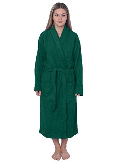 Womens 100% Cotton Shawl Collar Robe Terry Cloth Bathrobe Available in Plus Size