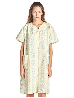 Casual Nights Women's Floral Woven Snap-Front Lounger House Dress