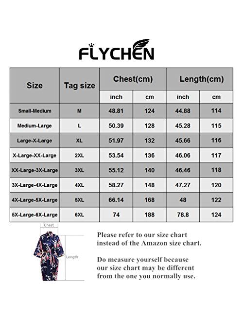 FLYCHEN Women's Satin Kimono Robe Sleepwear for Ladies Plus Size