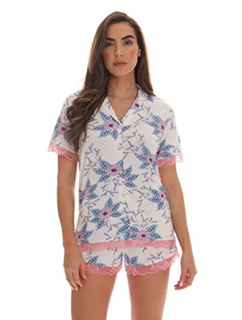 #followme Button Down Pajama Shorts Set with Notch Collar