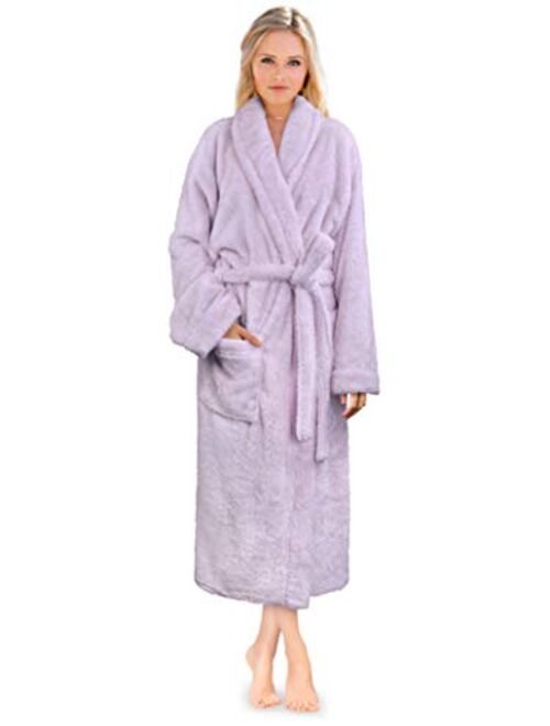 PAVILIA Premium Womens Plush Soft Robe Fluffy, Warm, Fleece Sherpa Shaggy Bathrobe