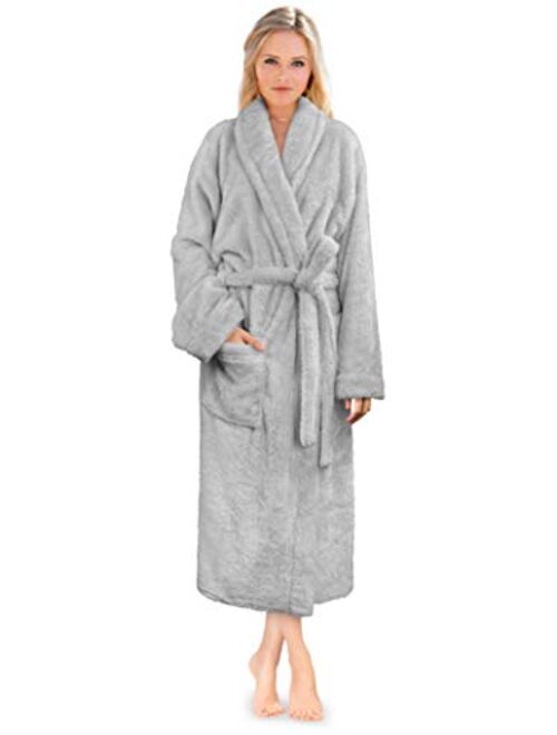 PAVILIA Premium Womens Plush Soft Robe Fluffy, Warm, Fleece Sherpa Shaggy Bathrobe