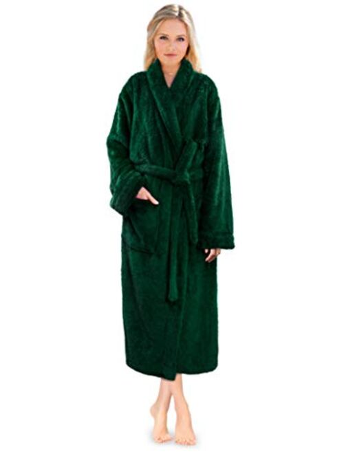 PAVILIA Premium Womens Plush Soft Robe Fluffy, Warm, Fleece Sherpa Shaggy Bathrobe