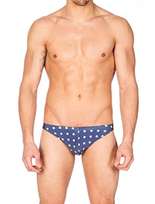 Gary Majdell Sport Men's USA Greek Bikini Freedom Swimsuit with Contour Pouch