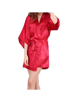 Sidiou Group Women Dressing Nightgown Kimono Robe Lace Nightwear Sexy Sleepwear