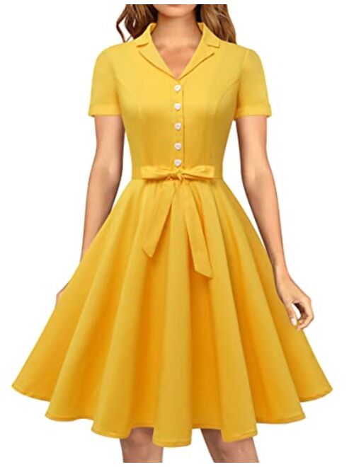 Wedtrend Women's 1950s Retro Rockabilly Dress Cap Sleeve Vintage Swing Dress