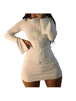 XLLAIS Ribbed Tops and Skirts Sets Double Zipper Tracksuits Women 2 Piece Outfits