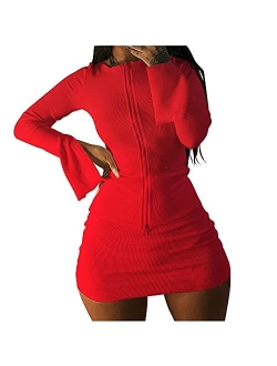 XLLAIS Ribbed Tops and Skirts Sets Double Zipper Tracksuits Women 2 Piece Outfits