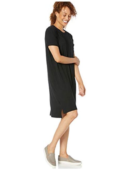 Daily Ritual Women's Jersey Short-Sleeve Boxy Pocket T-Shirt Dress