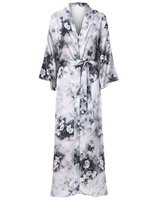 BABEYOND Long Print Kimono Robe Blouse Kimono Cover Up Loose Cardigan Top Outwear