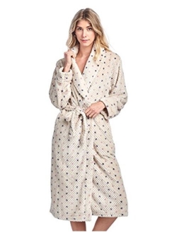 Casual Nights Women's Long Fleece Plush Robe Soft Feeling Bathrobe