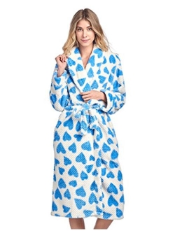 Casual Nights Women's Long Fleece Plush Robe Soft Feeling Bathrobe