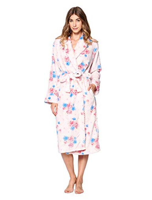 Casual Nights Women's Long Fleece Plush Robe Soft Feeling Bathrobe