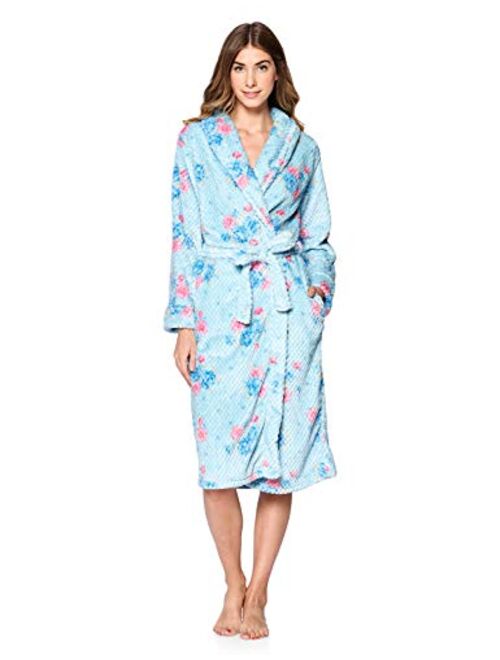 Casual Nights Women's Long Fleece Plush Robe Soft Feeling Bathrobe