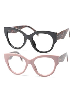 SOOLALA Ladies Modern Fashion Eyeglass Frame Cat Eye Reading Glass